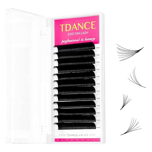 TDANCE Easy Fan Lash Extension Rapid Blooming Volume Eyelash Extensions C CC D DD J B L Curl 0.03-0.12mm Thickness Easy Fan Volume Lashes Self Fanning Beauty & Personal Care TDANCE