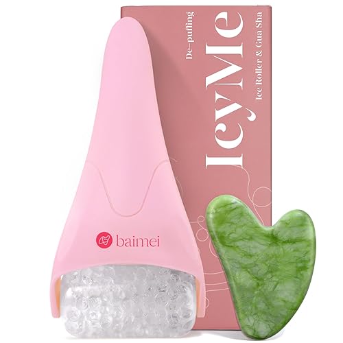 BAIMEI IcyMe Ice Roller for Face and Gua Sha Facial Tool Set, Ice Face Roller Reduces Puffiness Relieves Migraines Skin Care Tools, Self Care Gift Beauty & Personal Care BAIMEI