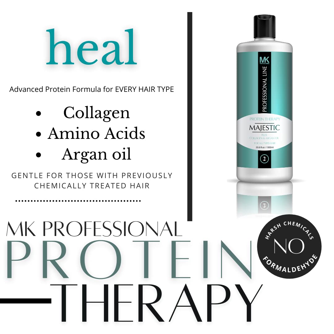 MK Hair Protein Therapy 1000 ml /33.8 Fl Oz KIT - Formaldehyde Free Beauty & Personal Care MAJESTIC KERATIN