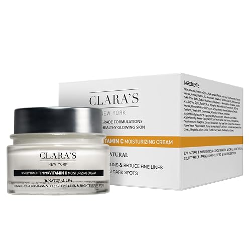 CLARA'S NEW YORK | Brightening Vitamin C Moisturizer Face Cream | with Hyaluronic Acid | Acne Scars Dark Spots Reduce Fine Lines, Healthy Glowing Skin Beauty & Personal Care CLARA'S NEW YORK
