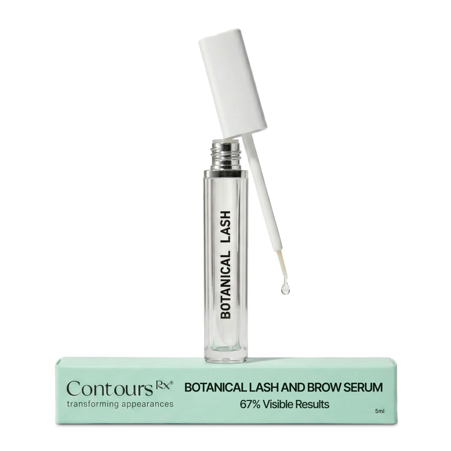 Contours Rx Botanical Lash & Brow Serum - Organic, Drug-Free Growth Formula with Peptides & Botanicals - Strengthens, Hydrates & Nourishes - 5ml Beauty & Personal Care Contours Rx