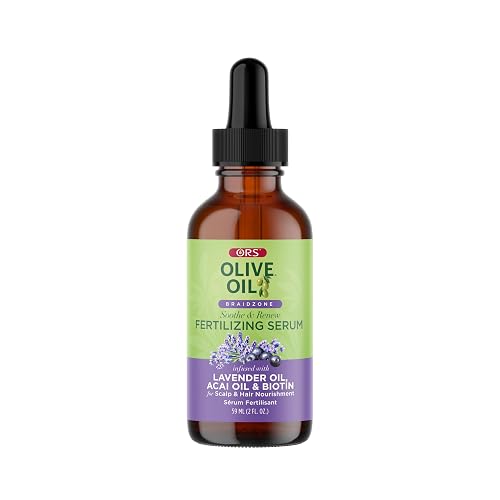 ORS Olive Oil Braidzone Fertilizing Serum with Lavender, Acai & Biotin for Hair & Scalp 2 oz (1) Beauty & Personal Care ORS