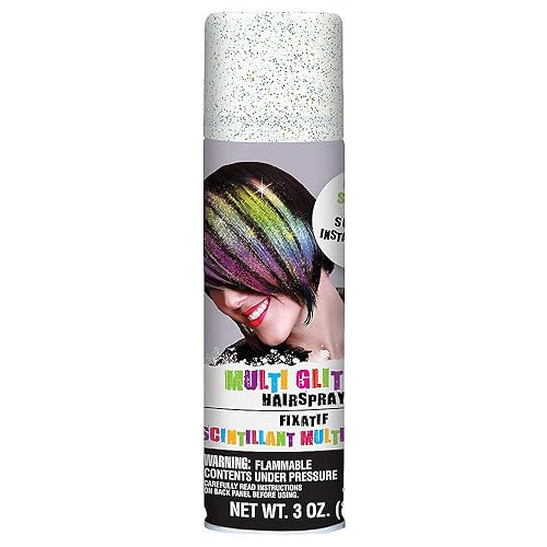 Multicolor Glitter Hair Spray Color - 3 oz. (1 Count) - Instantly Transforms Your Look, Ideal for Parties & Cosplay Beauty & Personal Care Amscan