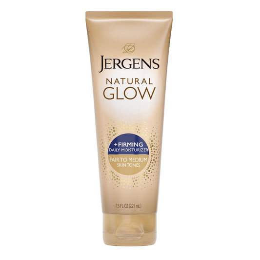 Jergens Natural Glow +Firming Self Tanner Body Lotion, Fair to Medium Skin Tone, Sunless Tanning Moisturizer with Collagen and Elastin. Helps Beauty & Personal Care Jergens