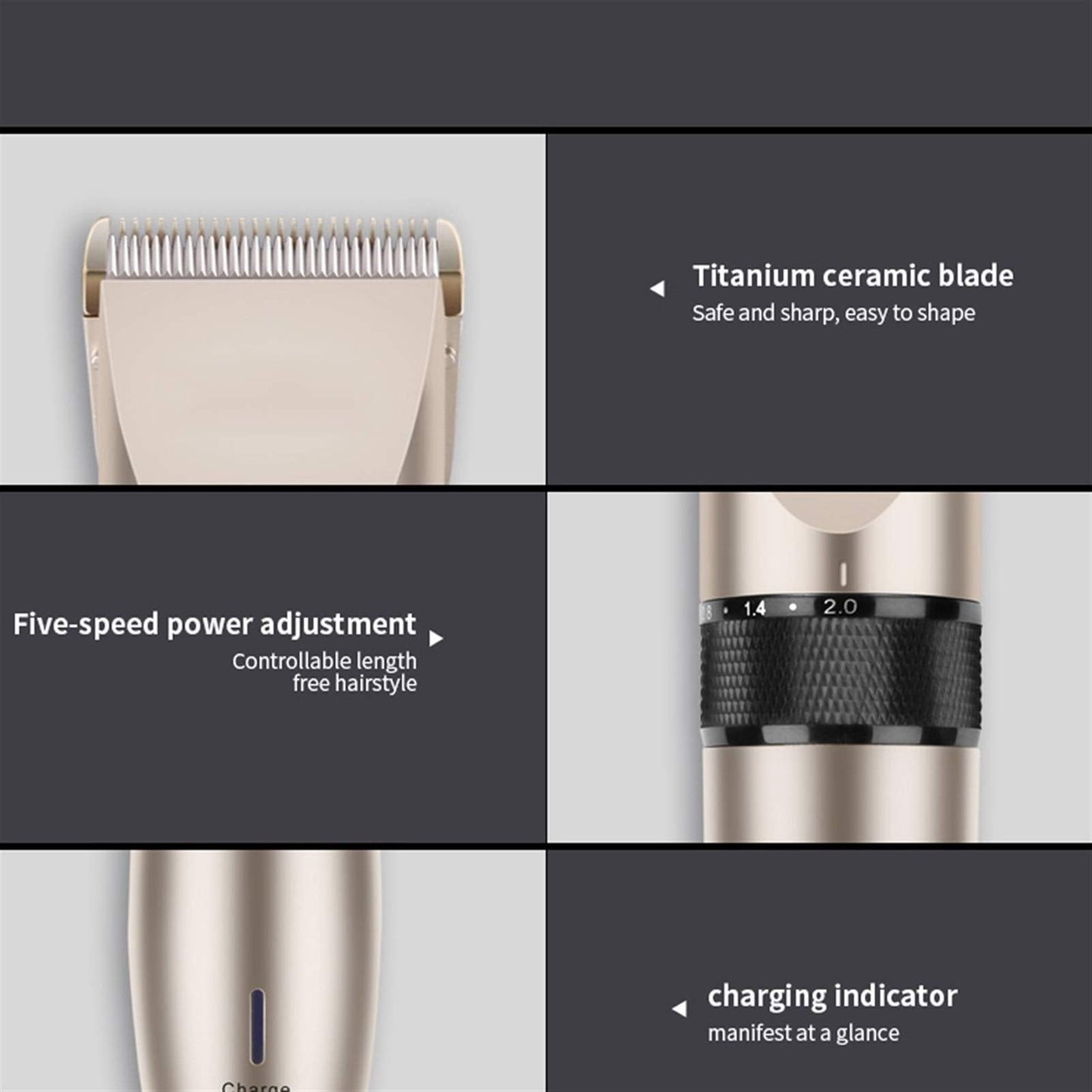 ZUIAI Hair Trimmer Men's Rechargeable Electric Hair Clipper Cordless Haircut Adjustable Ceramic Blade Beauty and Personal Care ZUIAI