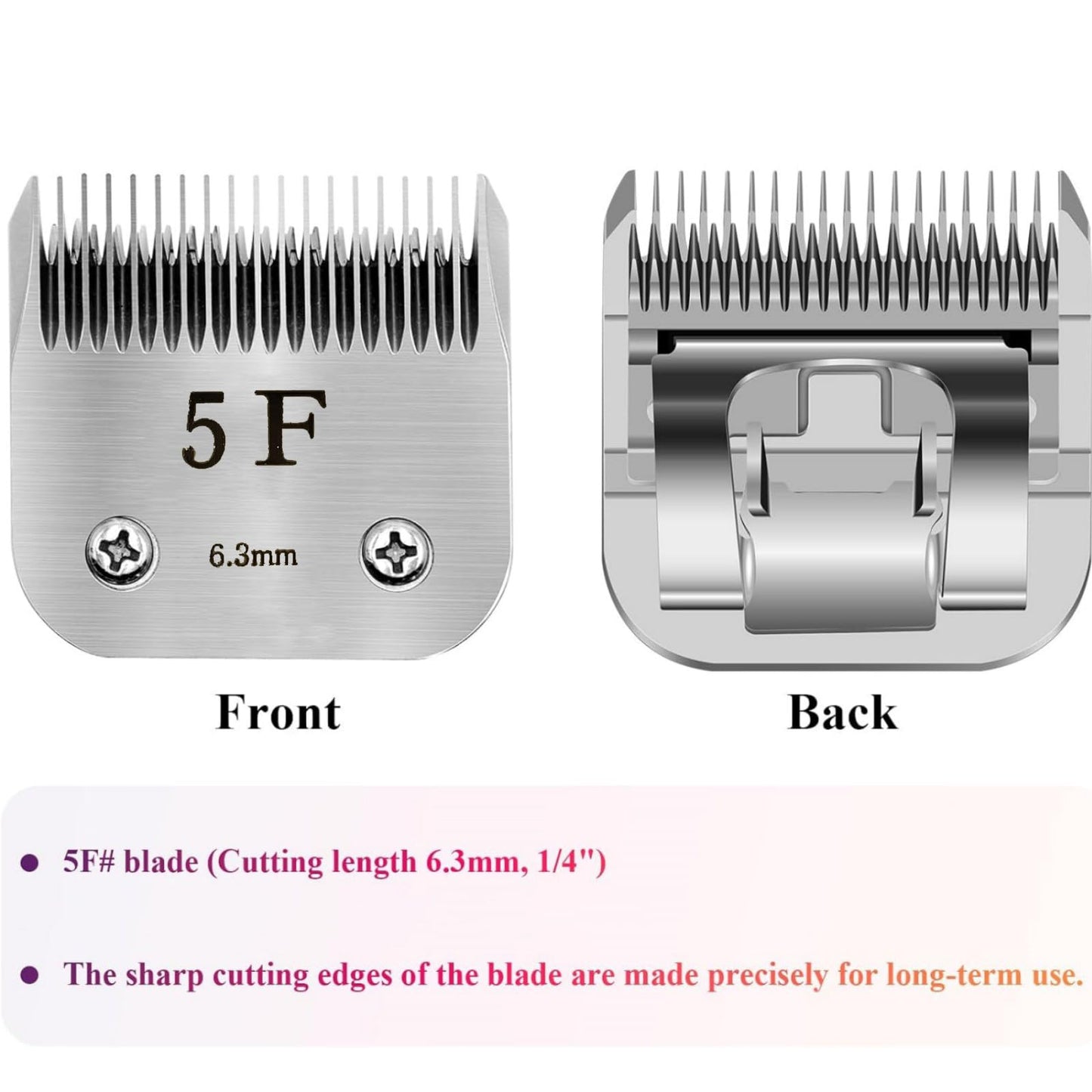 Stainless Steel Detachable Dog Clipper Blade Replacement, 6.3mm Size-5F for Wahl KM2, KM5, KM10, A5 Clippers Beauty and Personal Care NATEFEMIN