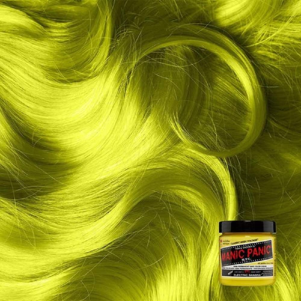MANIC PANIC Classic Electric Banana Semi Permanent Hair Color - Bright Neon Yellow Hair Dye for Women & Men That Lasts 4-6 Weeks - Vegan, Ammonia Beauty & Personal Care MANIC PANIC
