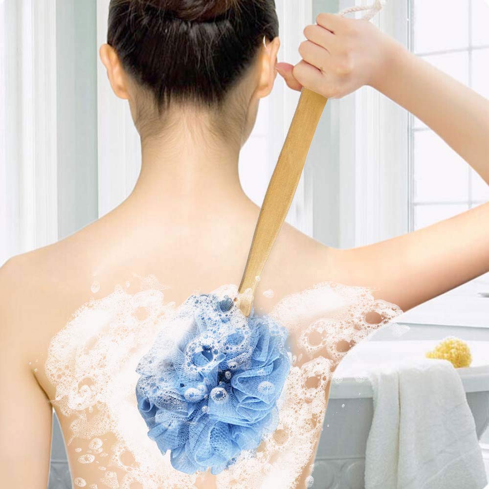 RASDDER Back Scrubber for Shower & Body, Long Handle Bath Brush with Loofah Sponge, Exfoliating Shower Brush for Men and Women Beauty & Personal Care RASDDER