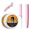 Goiple Strong Hold Braid Gel Good for Twist, Locs, Braids, Edge No Flake Extra Hold High Shine Braiding Gel & Edge Control 8.8oz with Hair Combs Beauty & Personal Care Goiple