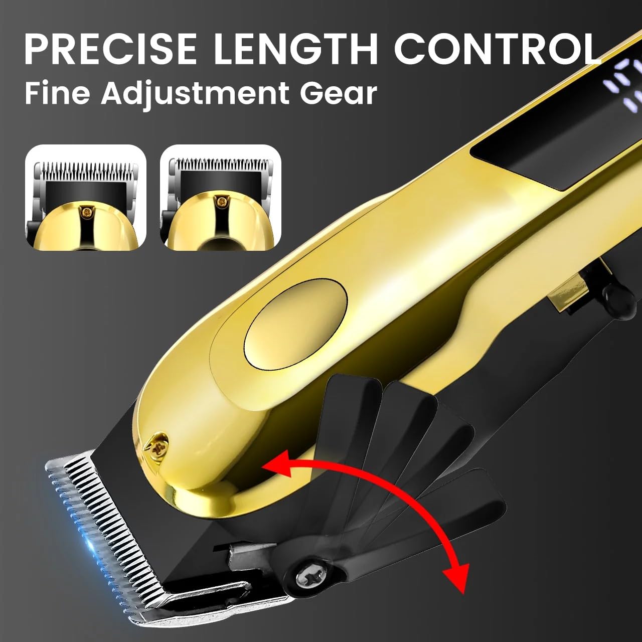 Professional Hair Clippers for Men with 4 Guide Combs Cutting Kit & Zero Gap T-Blade Trimmer Combo Rechargeable Barber Clipper Set with LED Display Beauty and Personal Care GLESVOWIO