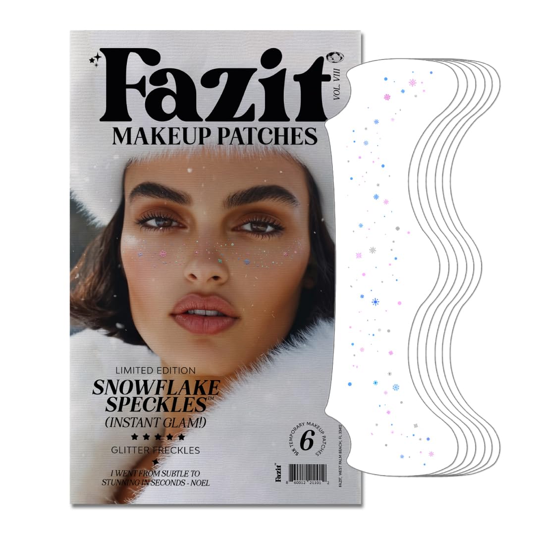 Fazit Makeup Patches - Snowflake Speckles - Glow Up Make-Up Patches - Cute Glitter Makeup Accessories for Women - Cosmetic Glitter for Face Beauty & Personal Care Fazit
