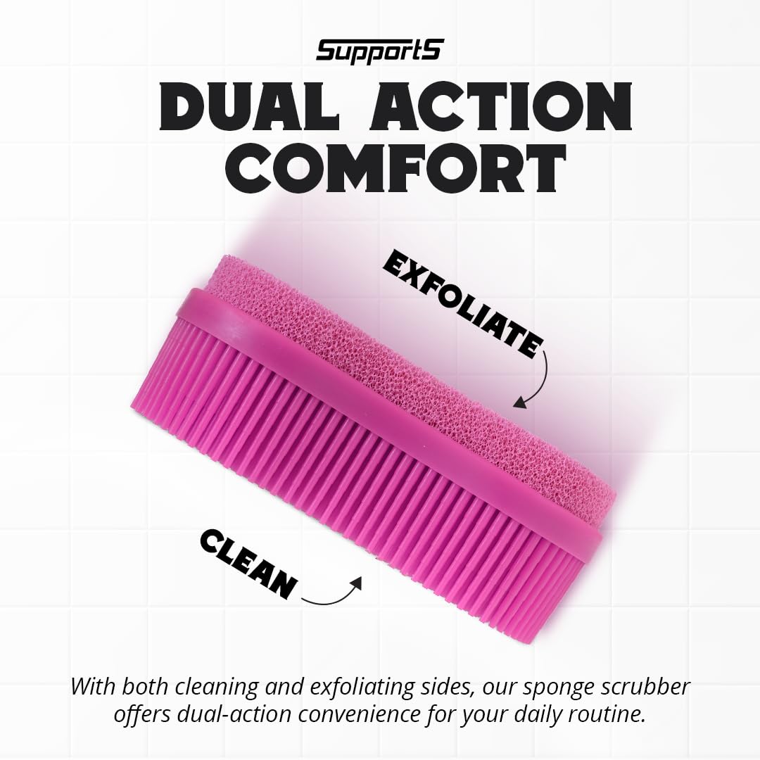 Silicone Body Scrub Brush - Premium Dual Sided Silicone Loofah Body Scrubber Palm Sized, Deeply Cleanses Exfoliates Skins, Silicone Body Scrubber Beauty & Personal Care SupportS