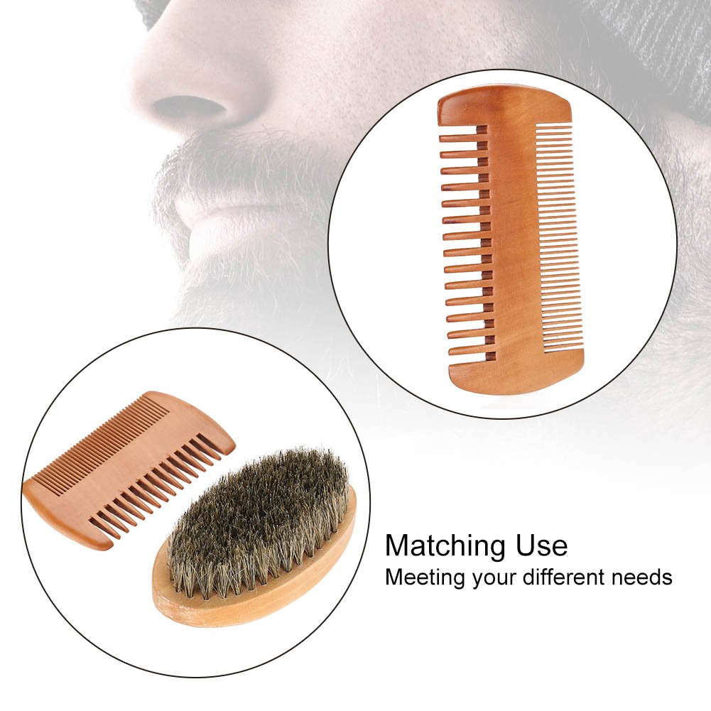 Men's Beard and Mustache Care Kit - Oval Brush, Comb, Grooming Tools for Softening, Conditioning, and Cleaning Beauty & Personal Care Sonew