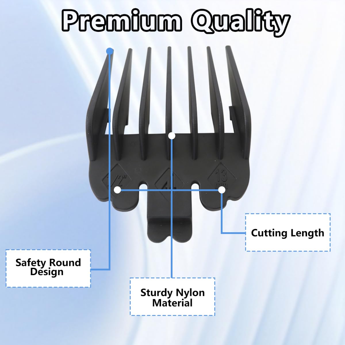 Cutting Blade Guard for Hatteker RFC 676/ RFC686/ RFC696/ Haokry P-28900,6pcs Combs Clipper Guides Replacement - 1/16" to 1/2" (Black) by YTXXDEUS Beauty and Personal Care YTXXDEUS