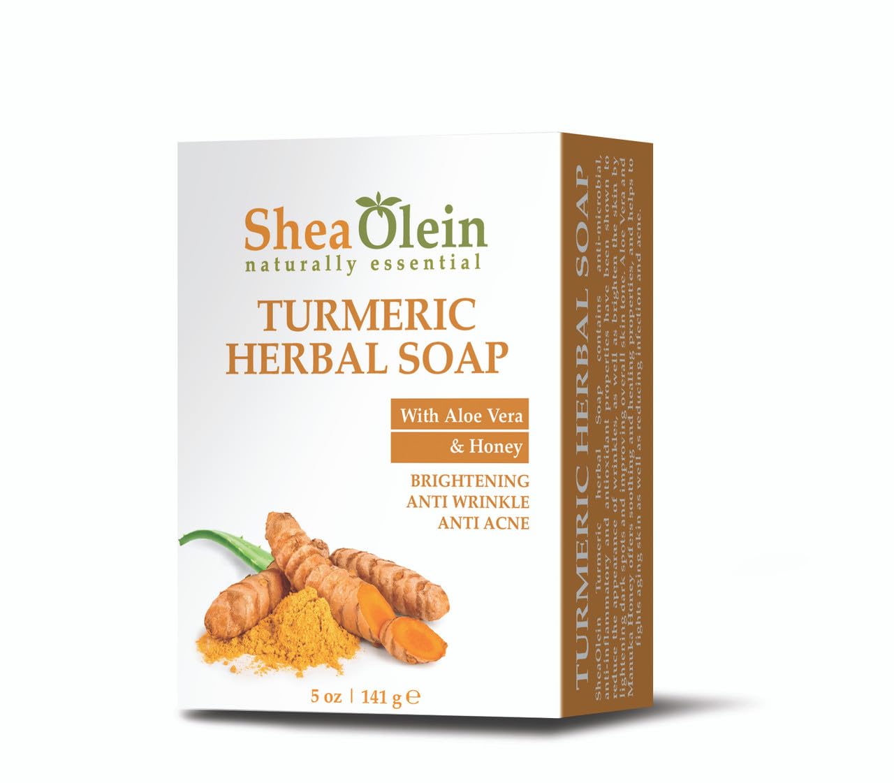 Shea Olein TURMERIC HERBAL SOAP WITH ALOE VERA & HONEY Beauty & Personal Care SheaOlein Naturally Essential
