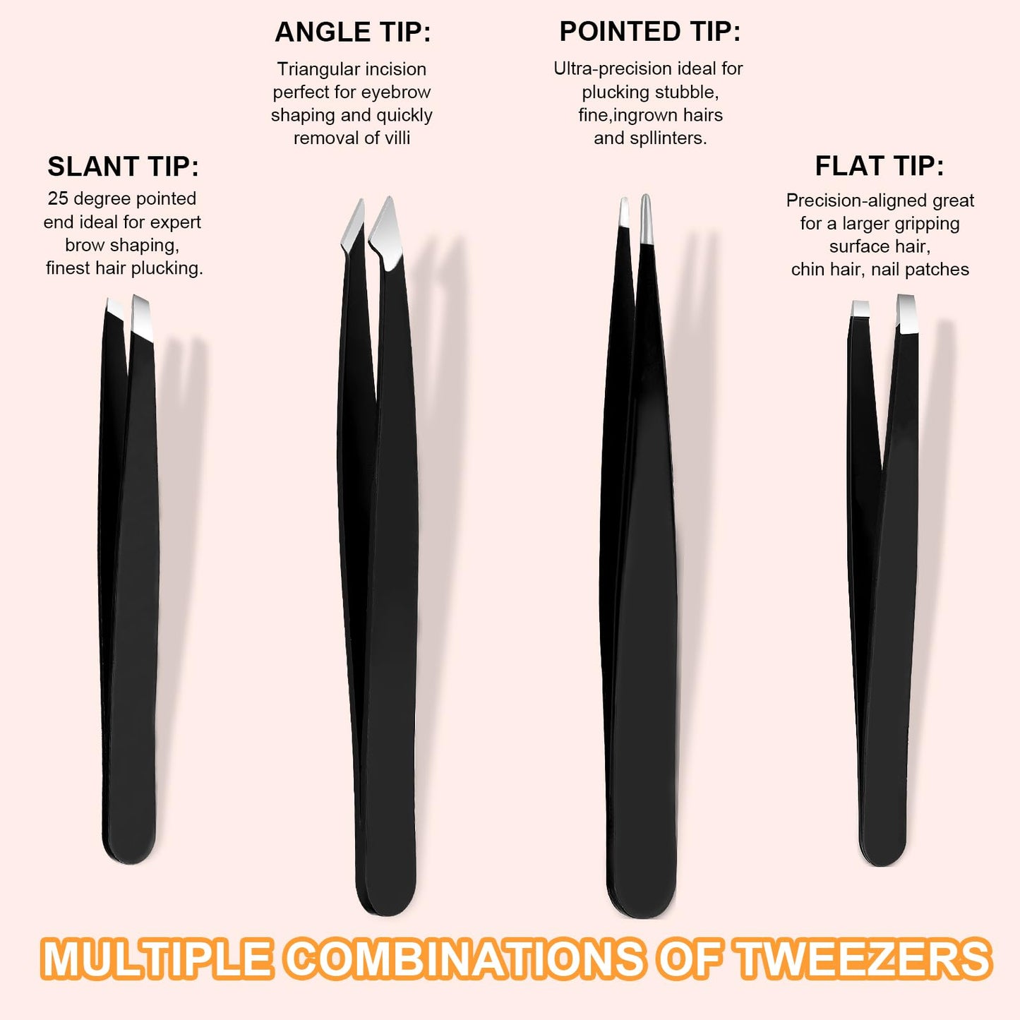 Yougai Tweezers Set,9 Pcs Professional Stainless Steel Tweezer Kit-Great Precision Eyebrow Tweezers for Ingrown Facial Hair with Leather Travel Case Beauty and Personal Care Yougai