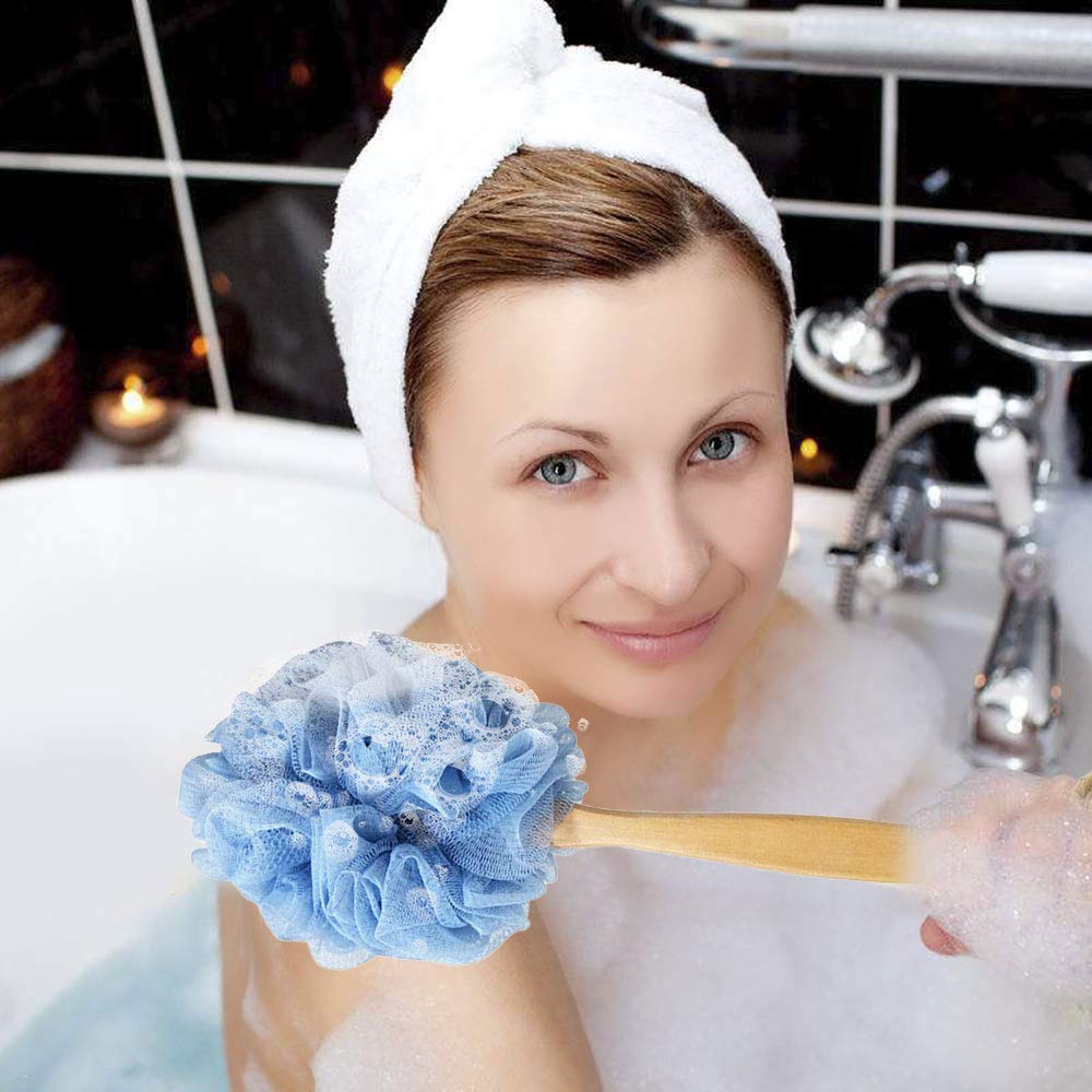 RASDDER Back Scrubber for Shower & Body, Long Handle Bath Brush with Loofah Sponge, Exfoliating Shower Brush for Men and Women Beauty & Personal Care RASDDER