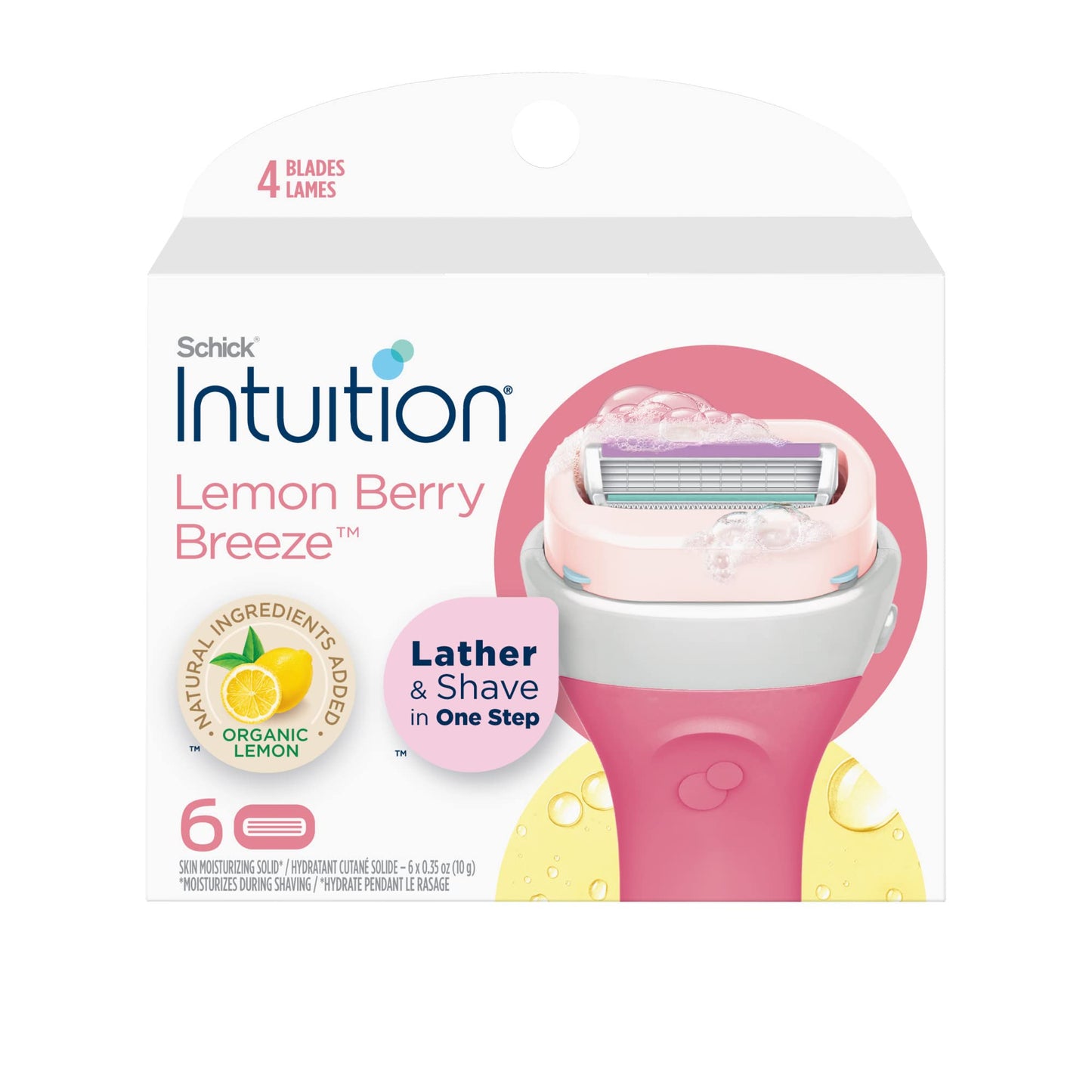 Schick Intuition Refill, Lemon Berry Breeze Razors for Women | Intuition Razor Blades Refill with Organic Lemon, 6 Count Razor Refills Beauty and Personal Care INTUITION Default Title