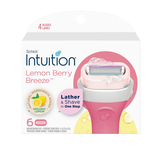 Schick Intuition Refill, Lemon Berry Breeze Razors for Women | Intuition Razor Blades Refill with Organic Lemon, 6 Count Razor Refills Beauty and Personal Care INTUITION Default Title