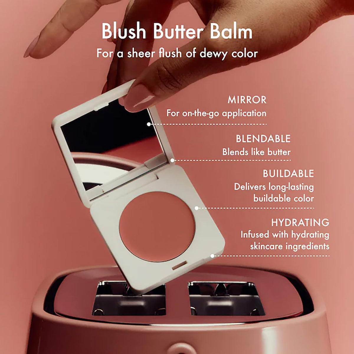 Summer Fridays Blush Butter Balm - Skincare-Infused Hydrating Cream Blush with Hyaluronic Acid, Ceramides, & Shea Butter for a Dewy Flush of Color -