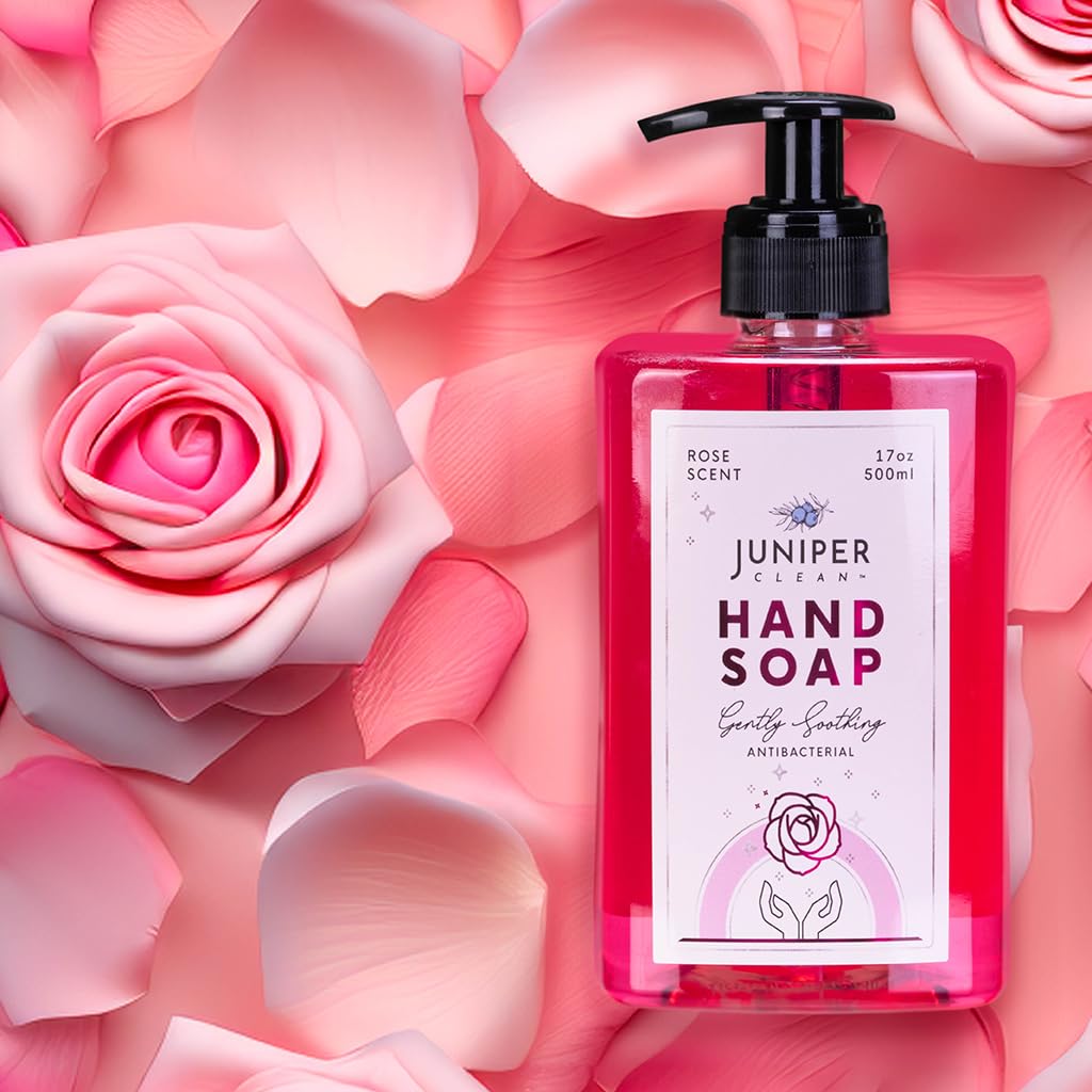 Juniper CLEAN, Antibacterial Hand Soap with Pump, Rose Scent, Liquid Hand Soap 17 Fl Oz (Pack of 1) Beauty & Personal Care Juniper CLEAN