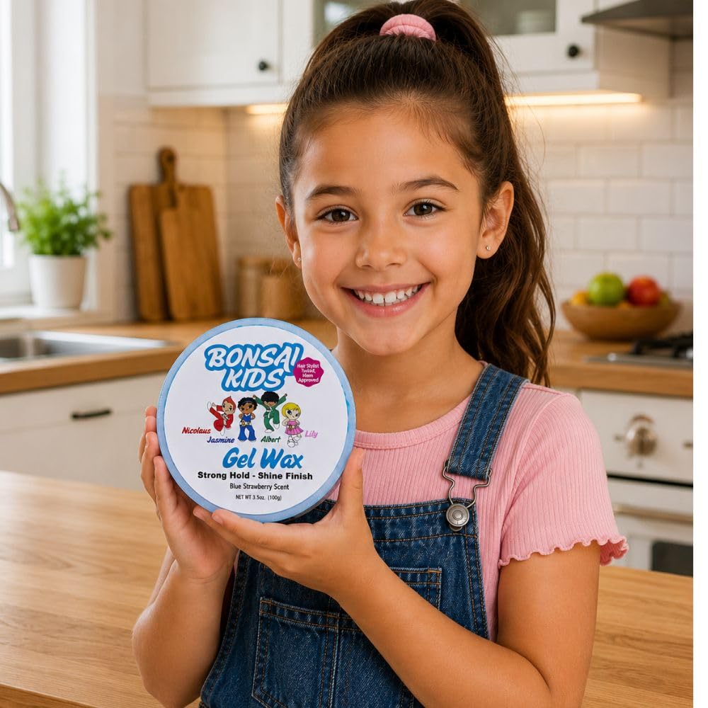 Bonsai Kids Boys Hair Gel Wax - Strong Hold for Toddlers & Kids, Tame Flyaways, Ponytails, Buns & All-Day Styles Beauty & Personal Care Bonsai Kids Hair Care