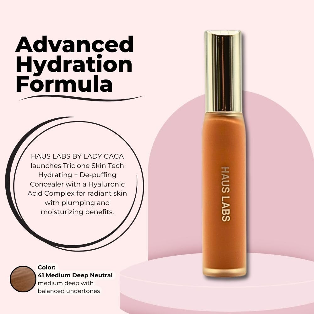 Haus Labs Triclone Skin Tech Hydrating + De-puffing Concealer with Fermented Arnica - 41 Medium Deep Neutral Beauty & Personal Care Haus Laboratories