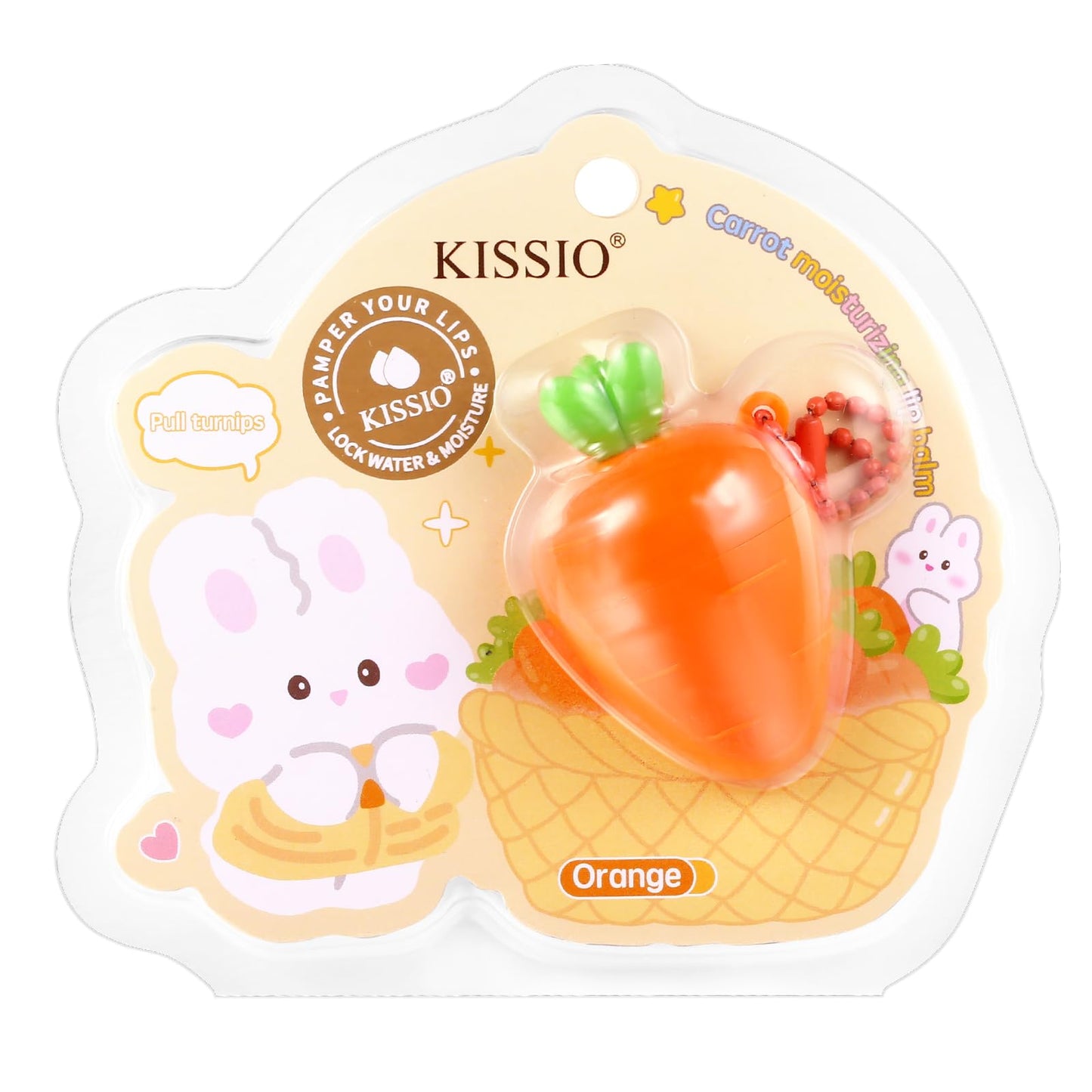 KISSIO Lip Balm,Carrot Lip Balm,Lip Care with B5 Panthenol,Macadamia Seed Oil and Olive Oil,Moisturize and Soothe Dry Chapped Lips,Make Lips Beauty and Personal Care KISSIO