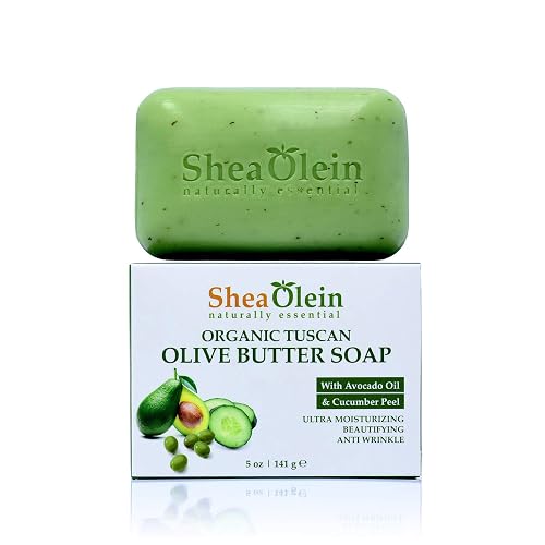 Shea Olein Organic Tuscan Olive Butter Soap w/Avocado Oil & Cucumber Peel Soap 5 Ounce Beauty & Personal Care SheaOlein Naturally Essential