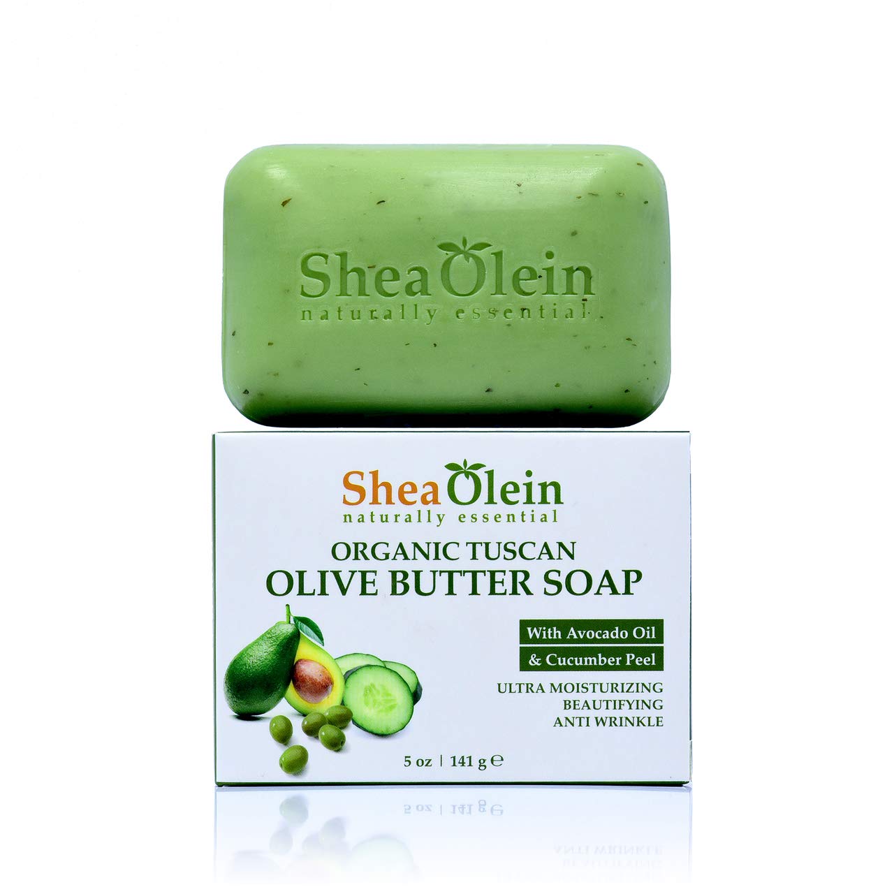 Shea Olein Organic Tuscan Olive Butter Soap w/Avocado Oil & Cucumber Peel Soap 5 Ounce Beauty & Personal Care SheaOlein Naturally Essential