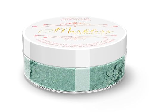 MARBLERS Fine Natural Mica Powder [Eggshell Mint] 0.11oz (3g) | Highly Pigmented | Non-Toxic, Vegan, Cruelty-Free | Eyeshadow, Body Butter, Nail Beauty & Personal Care MARBLERS