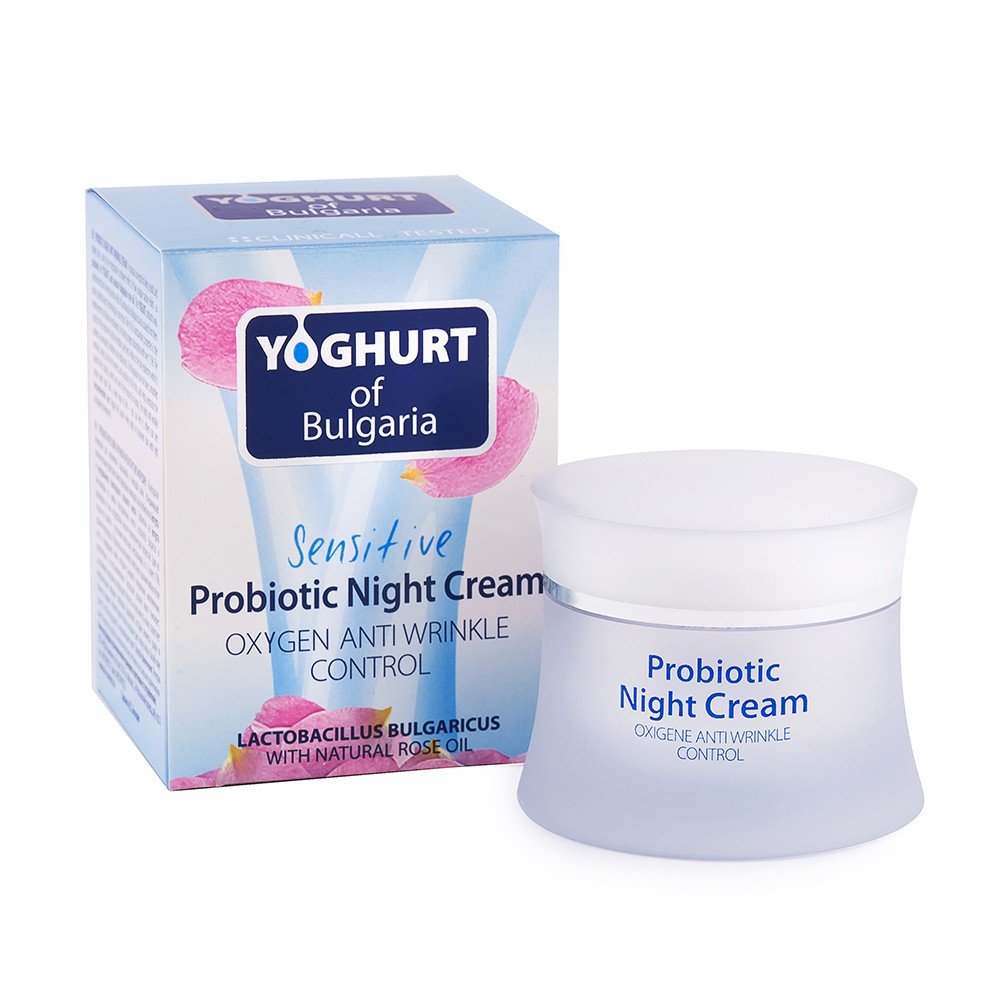 Anti Wrinkle Night Cream with Natural Probiotic and Rose Oil for Sensitive/Dry/Normal Skin, 1.7 OZ Beauty & Personal Care Yoghurt of Bulgaria