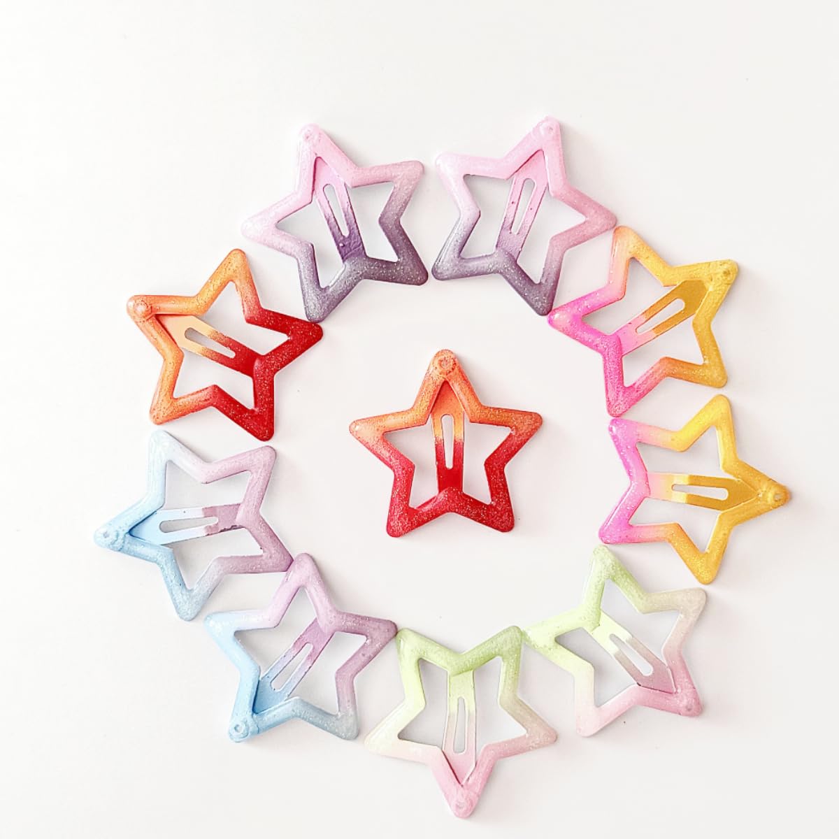 YAOKUA Star Hair Clips for Girls, 50 Pcs No Slip star Metal fashion Hair Snap Clips Barrettes for Kids Teens Women Beauty & Personal Care YAOKUA