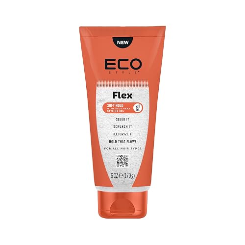 Eco Style Flex Hold Soft Gel with Aloe - Lightweight Alcohol-Free Hair Gel for Shine, Moisture & Control, Defines Curls & Smooths Edges, For All Hair Beauty & Personal Care Eco Style