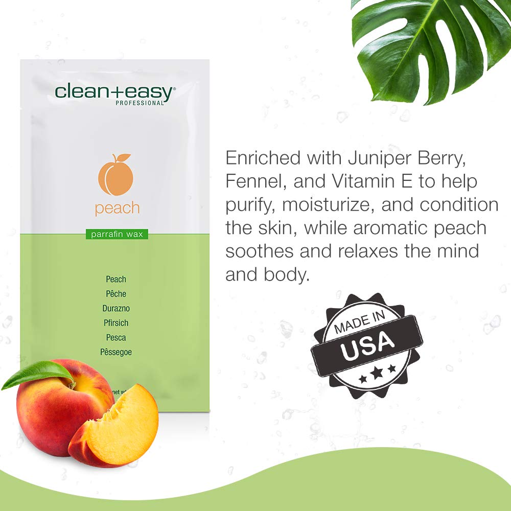 Clean + Easy Peach & Fennel Paraffin Wax Refills - Deeply Hydrating Moisturizing Paraffin Wax for Hand and Feet, Spa-Grade Treatment for Dry Skin, 16 Beauty and Personal Care Clean + Easy