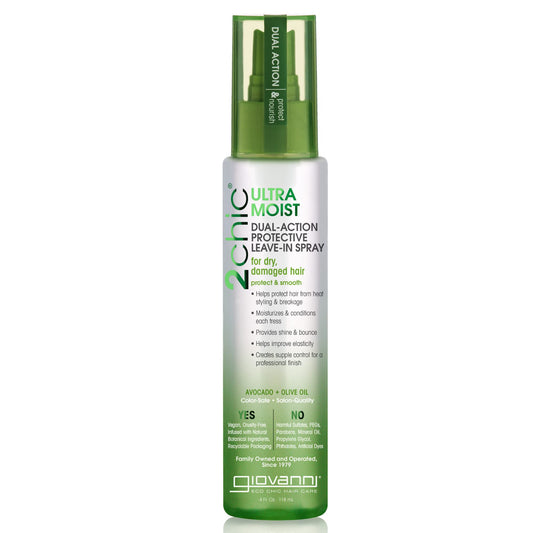 GIOVANNI 2chic Ultra-Moist Dual Action Protective Leave-In Spray - Protects from Heat Styling Breakage, Avocado & Olive Oil, Aloe Vera, Shea Butter Beauty & Personal Care GIOVANNI