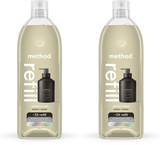 Method Gel Hand Soap Refill, Vetiver + Amber, 34 Fl Oz (Pack of 2) (Packaging May Vary) Beauty and Personal Care Method Default Title