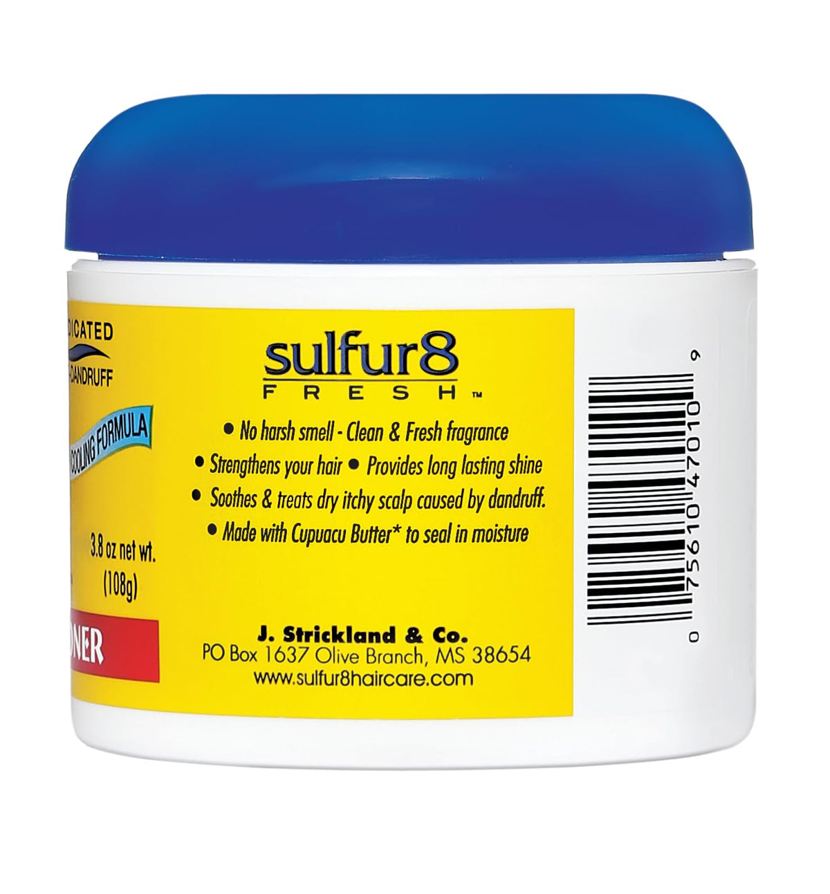 SULFUR8 Fresh Hair & Scalp Medicated Anti-Dandruff Conditioner 3.8 oz - Helps Control Dandruff, Itchy Scalp Relief & Moisturizing Hair Conditioner