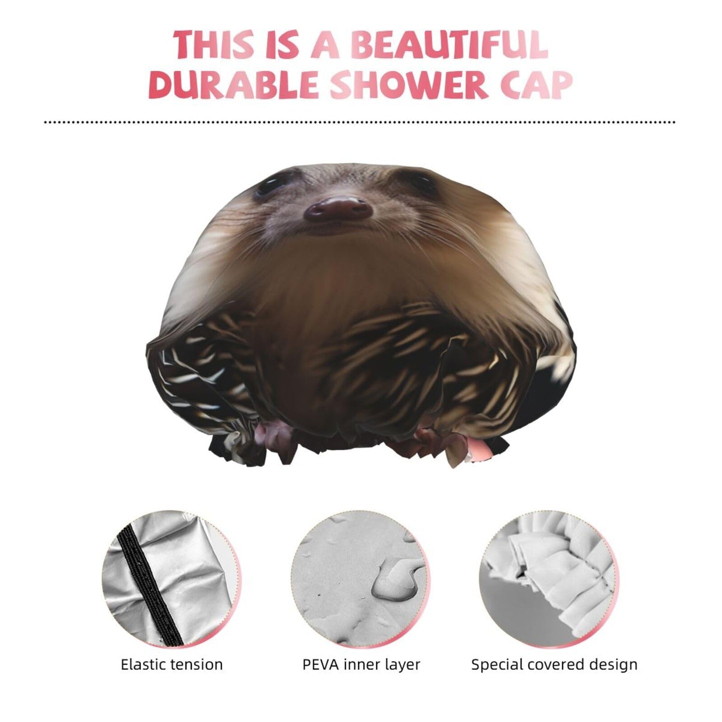 Crown With Hedgehog Shower Cap For Women Reusable Double Layers Bathing Bath Cap Hair Caps Waterproof Elastic Band Ladies Spa Salon Shower Hat Hair Beauty and Personal Care GDSHJKLW