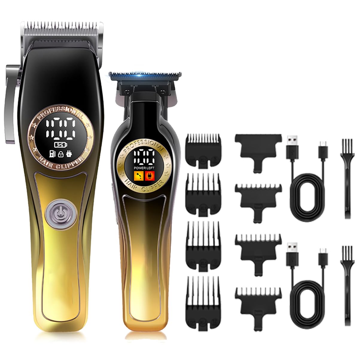Professional Hair Clippers for Men Barber-Grade Cordless Clipper & Split Trimmer Set with LCD Display & High Speed Motor 7 Limit Combs Cutting Tools Beauty and Personal Care GLESVOWIO