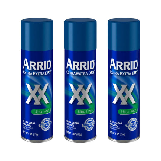 Arrid XX Extra Extra Dry Ultra Clear Aerosol Antiperspirant Deodorant, Ultra Fresh, 6 oz. (Pack of 3) Beauty and Personal Care Arrid