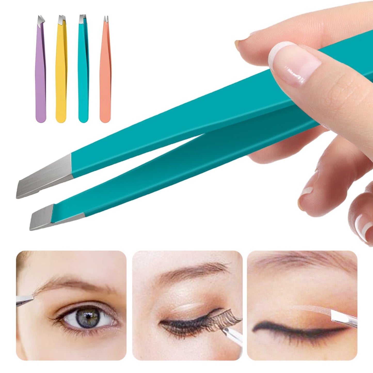 szutfidy Tweezers for Women and men, Professional Precision Tweezers for Eyebrows, Pointed and Slant Tweezers for Facial Hair,Stainless Steel Tweezers Beauty and Personal Care szutfidy