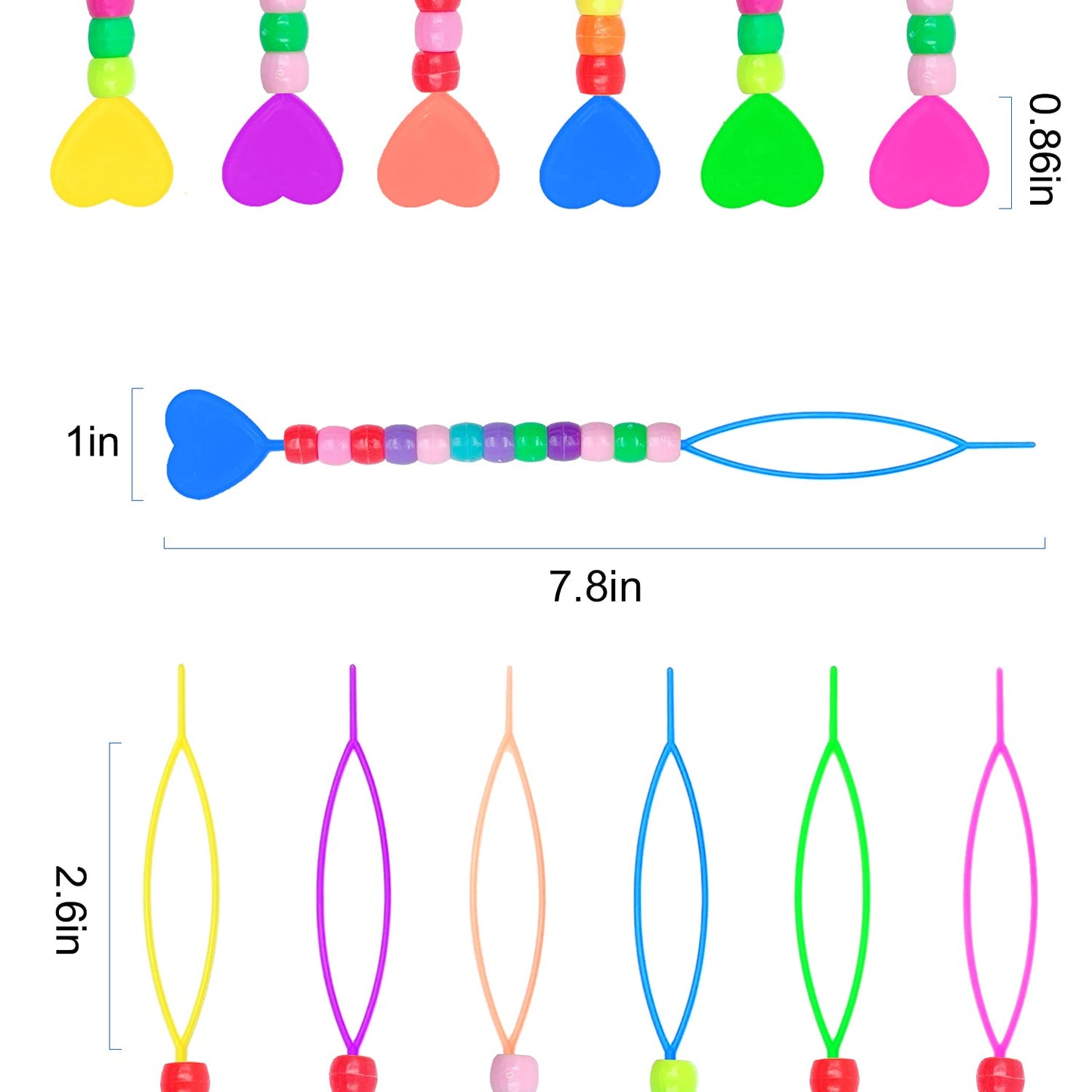 Hoyols Quick Beader for Loading Beads - Braid Stringer Ponytail Maker, Hair Styling Tools Kit for Kids Girls Colorful (6pcs Multi Color w/beads) Beauty & Personal Care HOYOLS