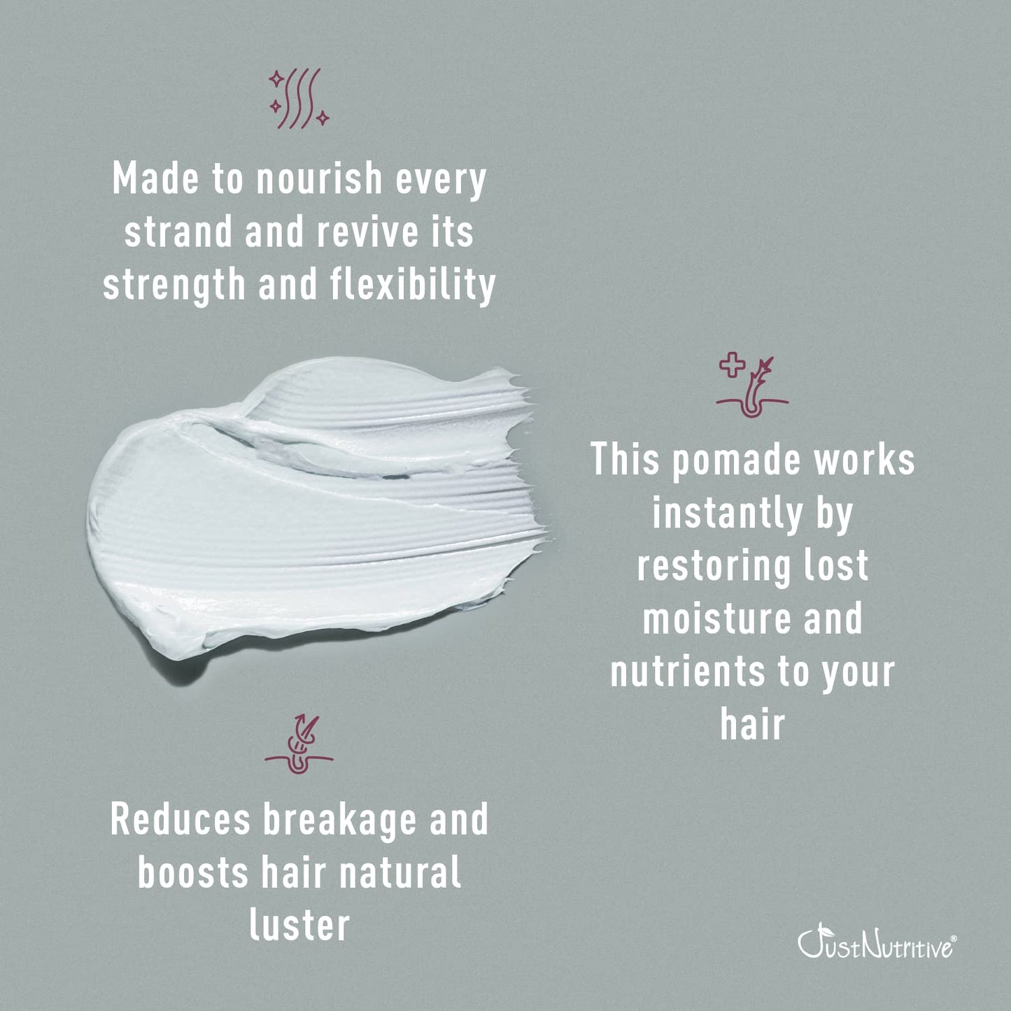 Just Nutritive Moisturizer Hair Pomade | Natural Hydrating Pomade | Hair Food For All Hair Types | Softening Cream for Men and Woman | Hair Care Beauty & Personal Care Just Nutritive