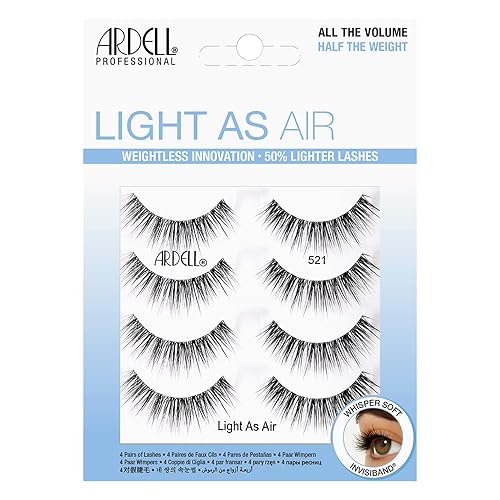 Ardell Light As Air 521 Lashes - Lightweight Natural False Eyelashes, Soft and Comfortable, 4 Pairs Beauty & Personal Care Ardell