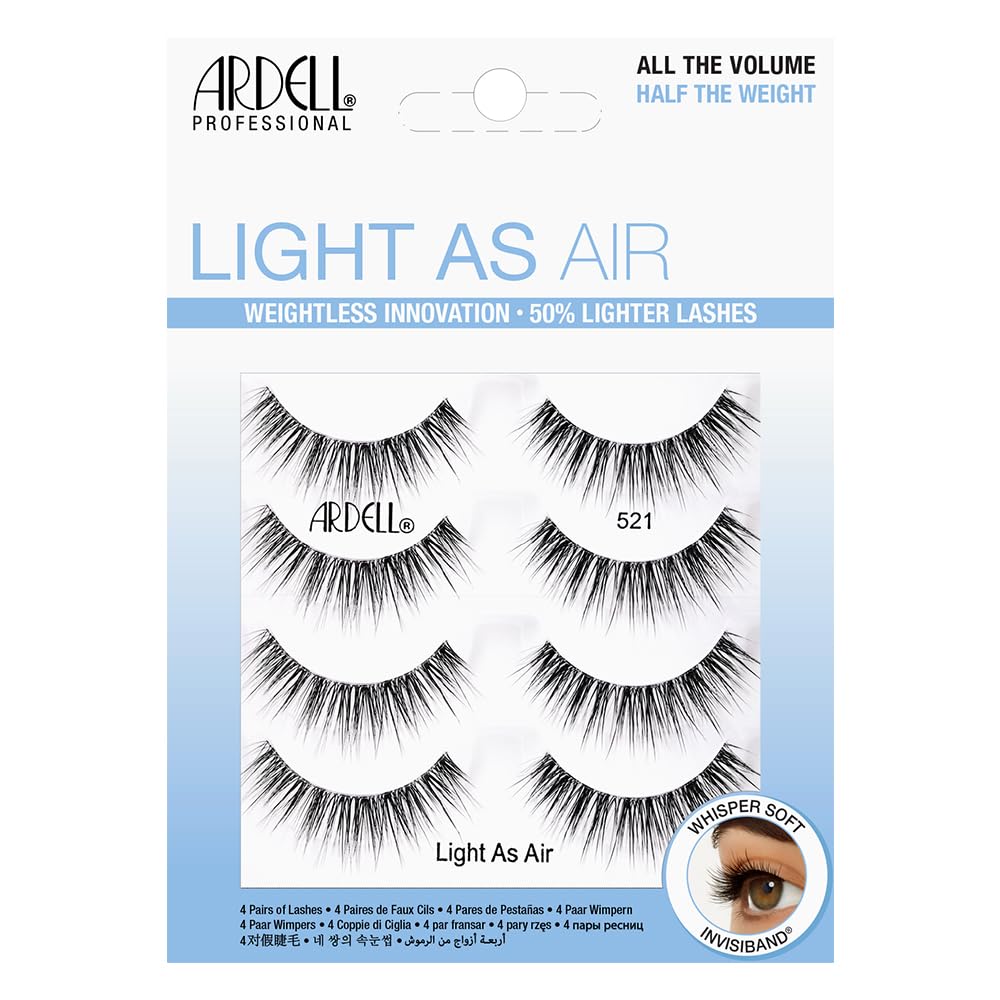 Ardell Light As Air 521 Lashes - Lightweight Natural False Eyelashes, Soft and Comfortable, 4 Pairs Beauty & Personal Care Ardell