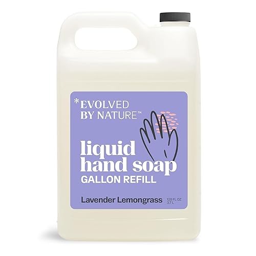 EVOLVED BY NATURE Liquid Hand Soap Refill, 128 Oz, Lavender Lemongrass, Biodegradable Formula Beauty & Personal Care EVOLVED BY NATURE