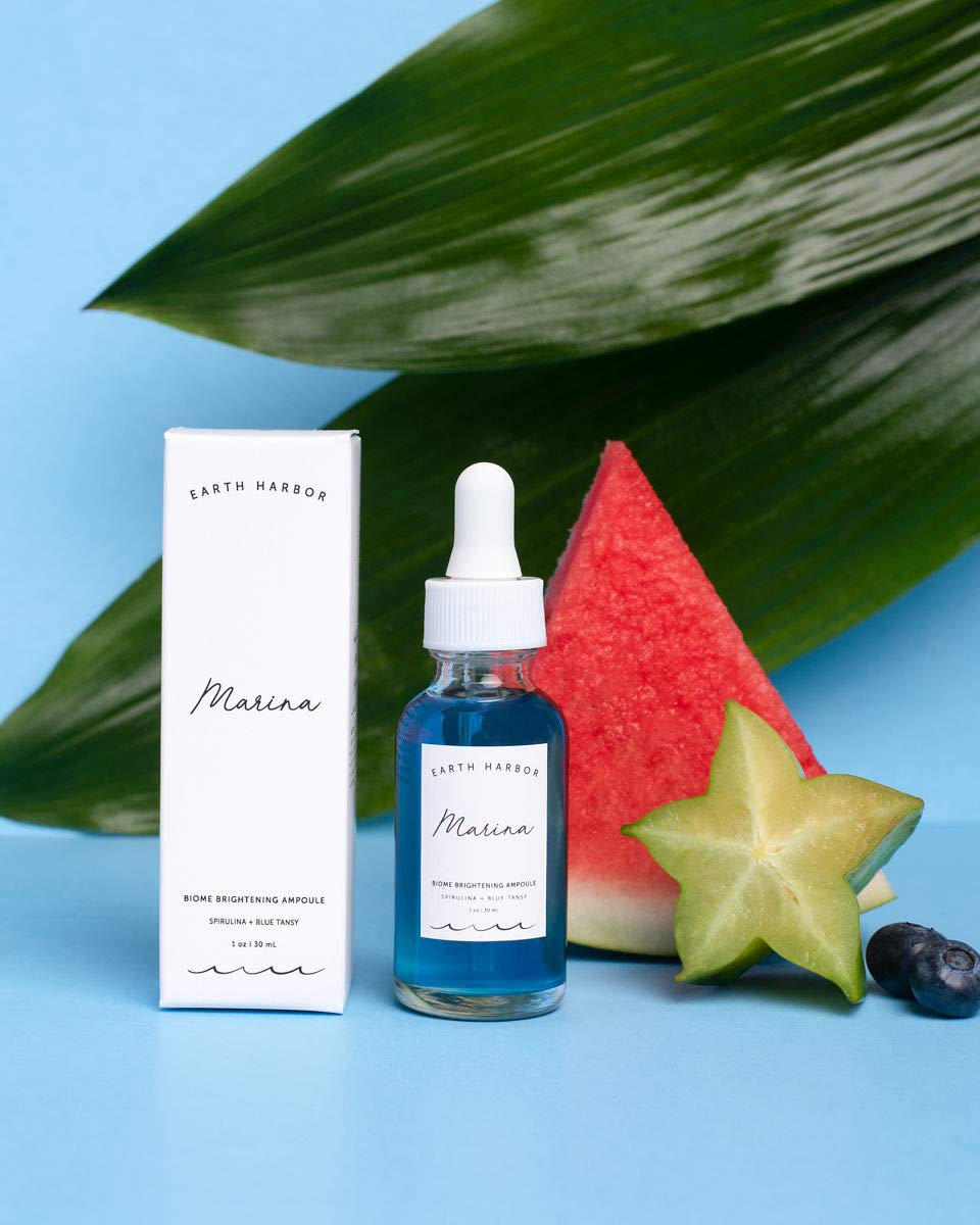 MARINA Biome Brightening Serum Ampoule, 12 Botanical Actives to Reduce Redness, Uneven Tone treatment for body, ampoule serum for All Skin Types, 1 fl Beauty & Personal Care Earth Harbor