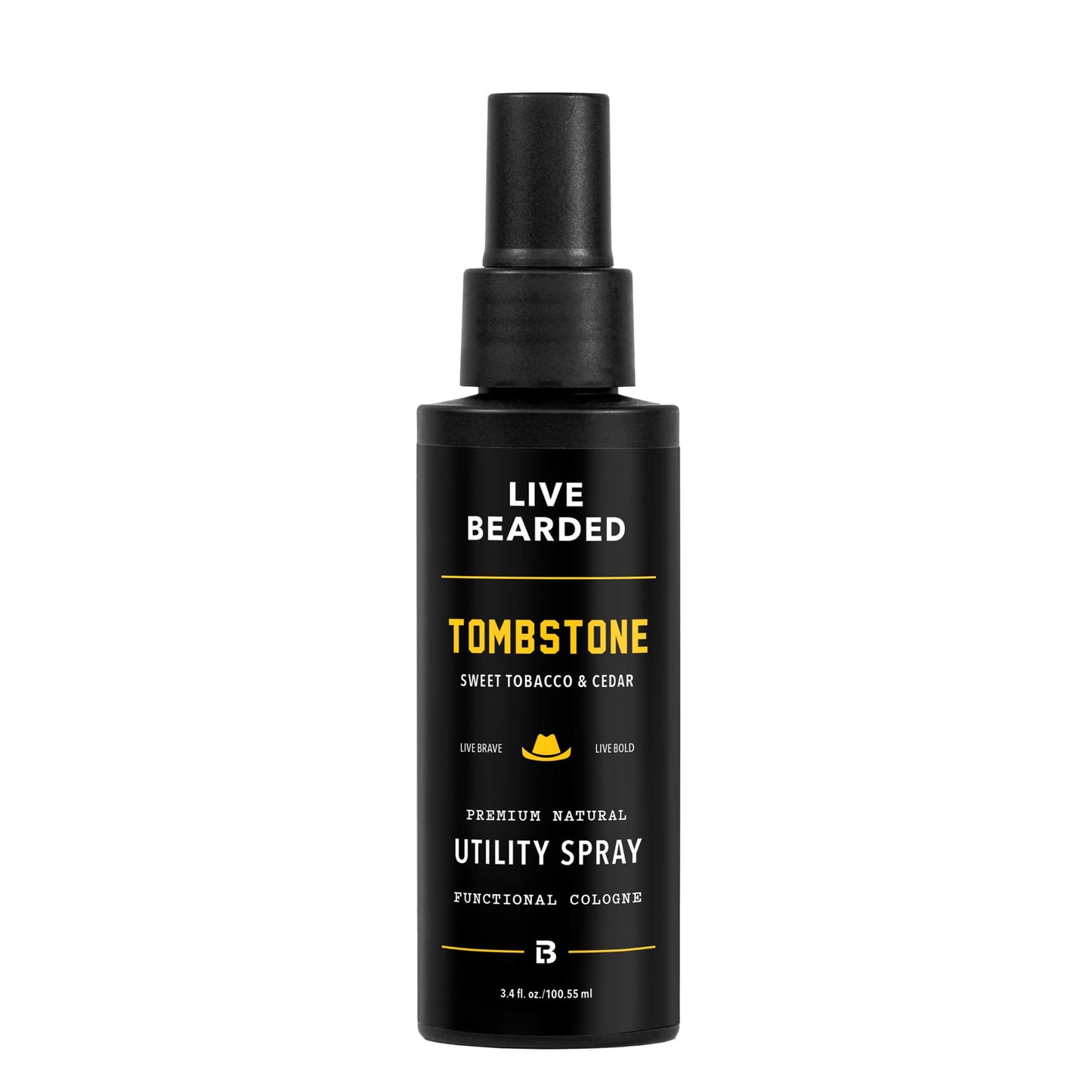 Live Bearded Utility Spray - All Purpose Cologne with Natural Fragrance - Made in the USA - 3.4 fl oz Bottle | Tombstone Scent - Sweet Tobacco, Cedar Beauty & Personal Care Live Bearded