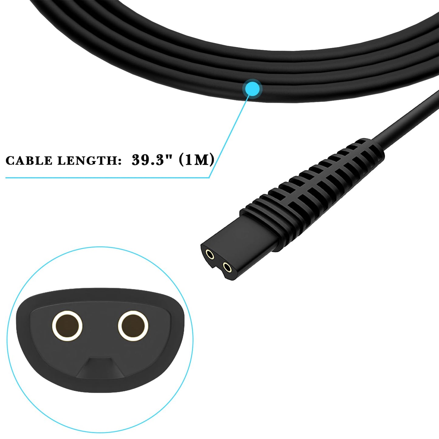 Linkidea 5V Shaver Charger Cord Compatible with Braun Series 1, 3, 5, 7, 9, Replacement USB Adapter Cable, Electric Razor Data Cable (Black) Beauty and Personal Care Linkidea